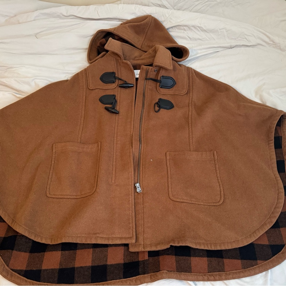 Coach Brown Hooded Cape